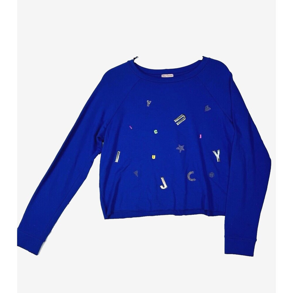 Women's Juicy Couture Royal Blue Detail  Sweatshirt Long Sleeve Pullover Sz L